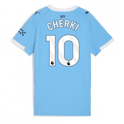 Camiseta Manchester City Rayan Cherki #10 Primera Equipación Replica 2025-26 para mujer mangas cortas Camiseta Manchester City Rayan Cherki #10 Primera Equipación Replica 2025-26 para mujer mangas cortas